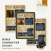 140 Bible Character Flashcards | Bible Character Educational Cards | Sunday School Lesson PDF | Bible Study for Children | Faith Curriculum